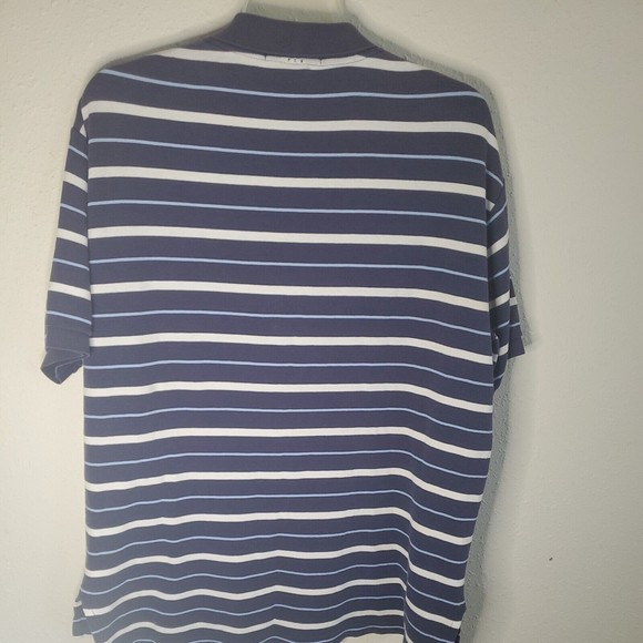 Polo by Ralph Lauren Mens Blue Polo W/Blue White Stripes Shirt Blue Pony Size L - Picture 6 of 6